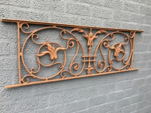 Balkon reling, raamrek, cast iron-rust.